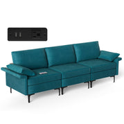 Blue / 3 Seat with USB Port & Socket