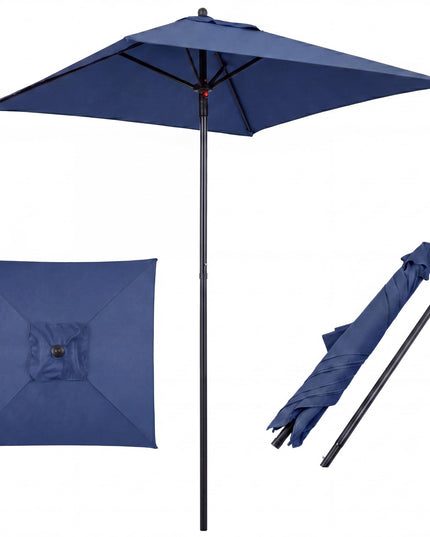 Giantex 5ft Square Patio Umbrella with Push Bottom Tilt