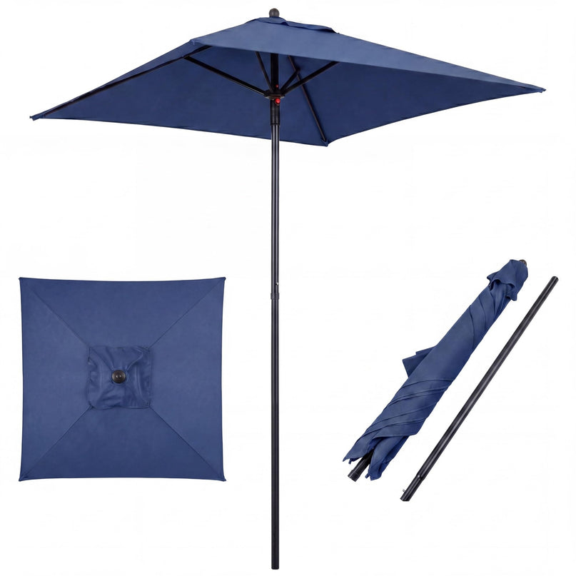Giantex 5ft Square Patio Umbrella with Push Bottom Tilt