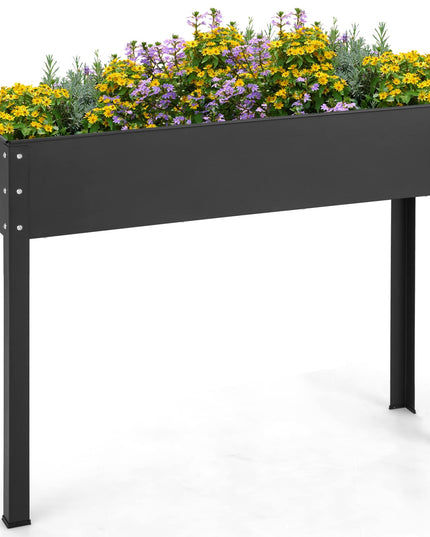 Giantex Raised Garden Bed, Metal Planter Box with Legs, Drain Hole, Outdoor Indoor Elevated Garden Box