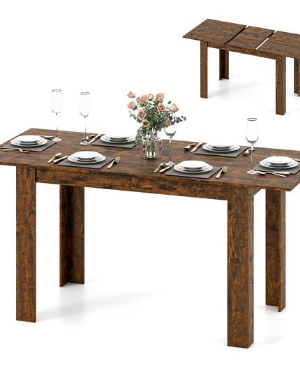 Giantex Table de Salle à Manger Extensible 119-157 cm pour 4-8 Personnes, Table de Ferme