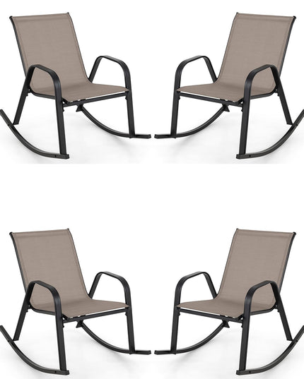 Giantex Outdoor Rocking Chairs , Patio Rocking Chairs w/Breathable Seat & Back