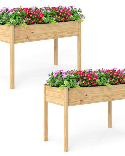 Jardinière surélevée en bois Giantex avec doublure (119 x 58 x 76 cm)