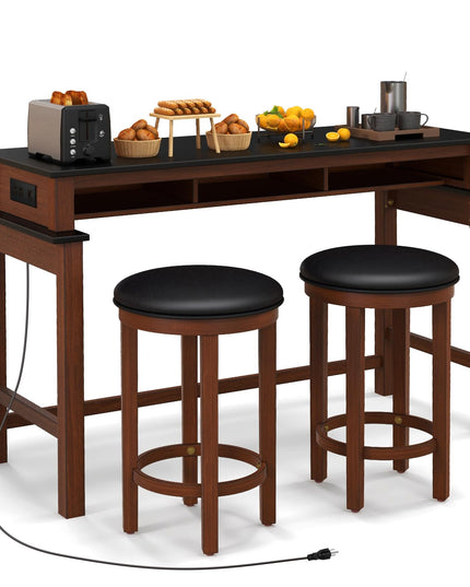 Giantex Small Dining Table Set for 2 - Bar Table and 2 Bar Stools
