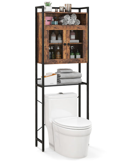 Giantex Over-The-Toilet Storage Cabinet, Bathroom Storage Organizer Above Toilet with Heavy-Duty Metal Frame