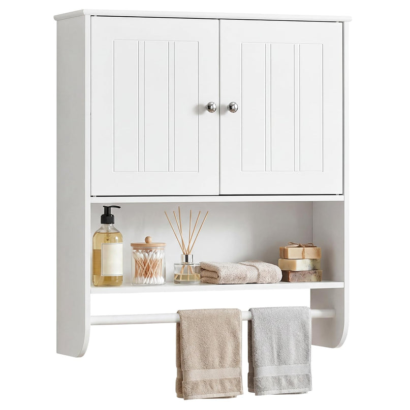 Giantex Bathroom Wall Medicine Cabinet with Towel Bar & Adjustable Shelf