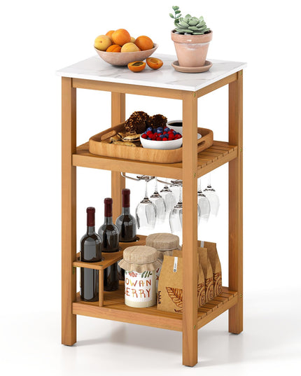 Giantex Acacia Wood Outdoor Side Table(Without Drawer)