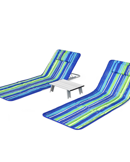 Giantex Beach Chairs for Adults 2 Pack Set with Side Table