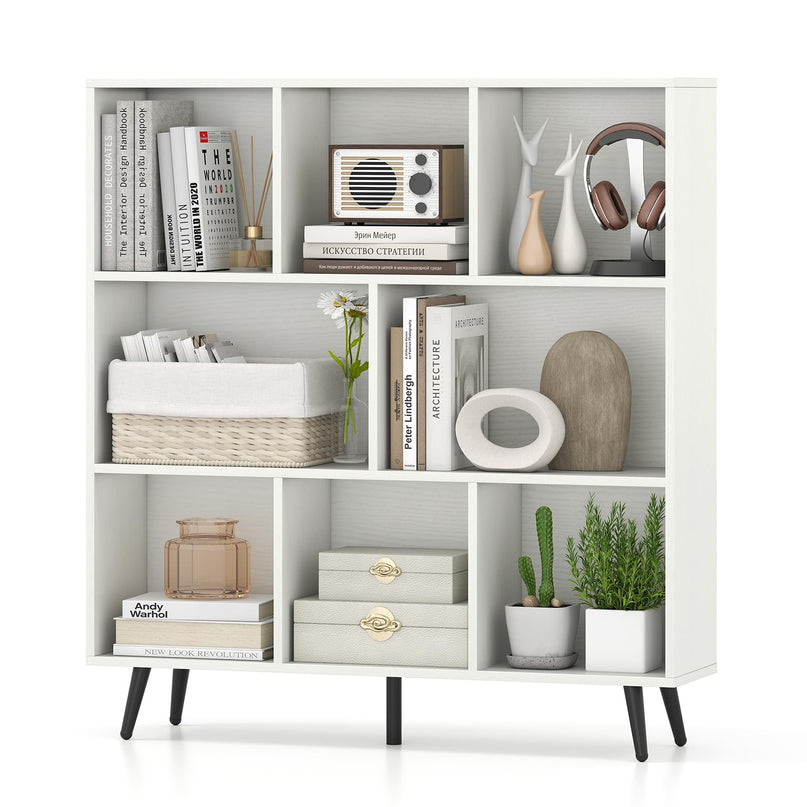 Giantex 8-Cube Bookcase 3-Tier Modern Bookshelf (39.5" x 9.5" x 42")