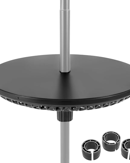 Patio Umbrella Table Tray - 23'' Portable Outdoor Side Table with Umbrella Hole for 1.5", 1.34" & 1.26" Poles