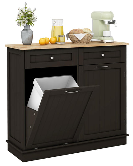 Giantex Kitchen Trash Cabinet, Kitchen Island with Tilt Out Garbage Bin