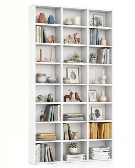 Giantex 70" Tall White Bookshelf with 24 Open Cube & 18 Adjustable Display Storage Shelves
