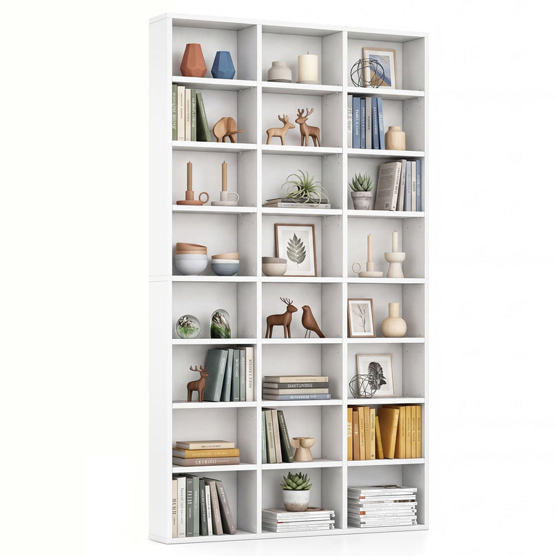 Giantex 70" Tall White Bookshelf with 24 Open Cube & 18 Adjustable Display Storage Shelves