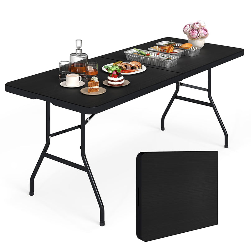 No Assembly  6FT Portable Foldable Tables for Party Camping BBQ