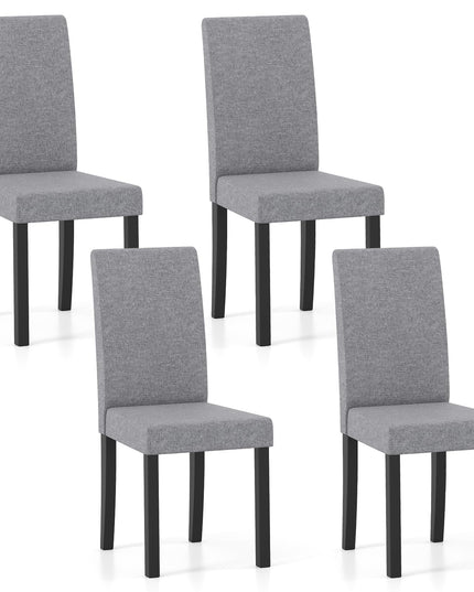 Giantex Upholstered Dining Chair Set of 2/4 with Rubber Wood Legs