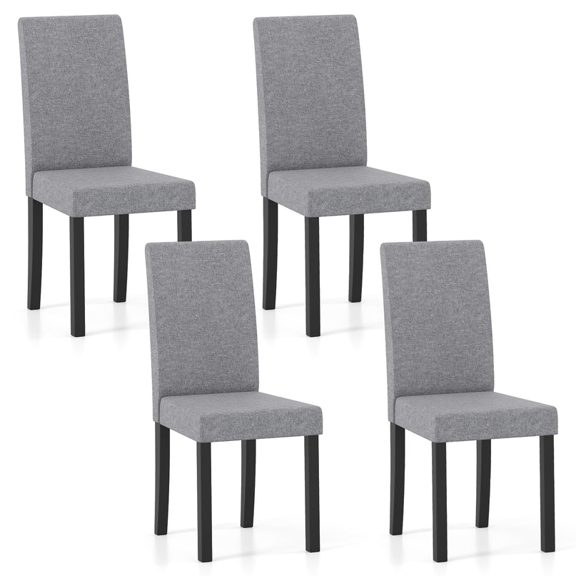 Giantex Upholstered Dining Chair Set of 2/4 with Rubber Wood Legs