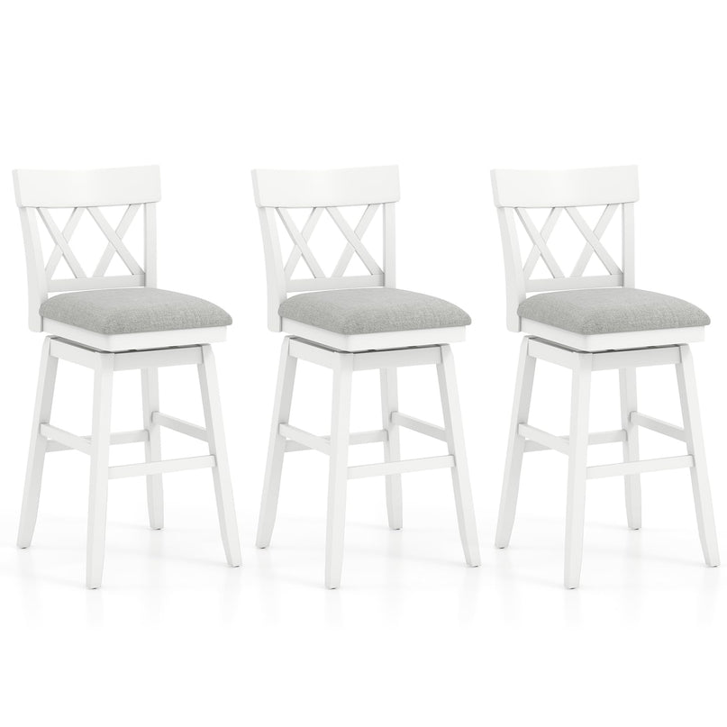 Giantex 31" Bar Stool Swivel Bar Height Bar Chair with Contoured Backrest