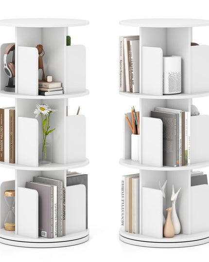 Giantex 3 Tier Rotating Bookshelf for Living Room Bedroom
