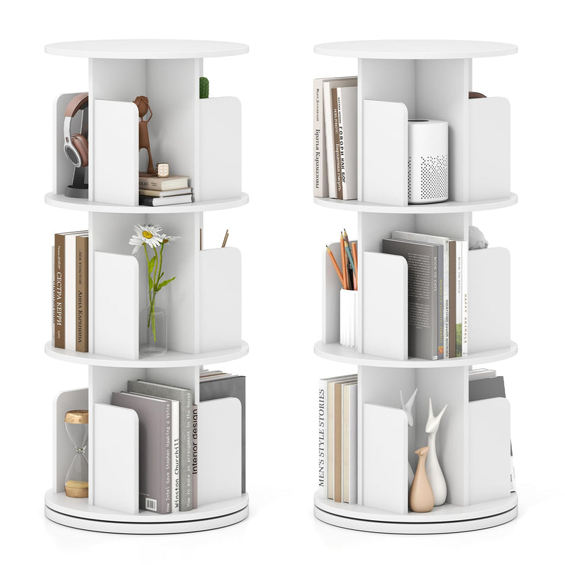 Giantex 3 Tier Rotating Bookshelf for Living Room Bedroom
