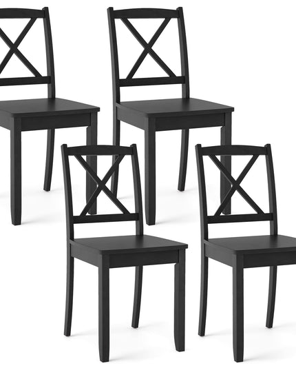 Giantex Wood Dining Chairs, Armless Kitchen Chairs w/Rubber Wood Legs & Curved Backrest