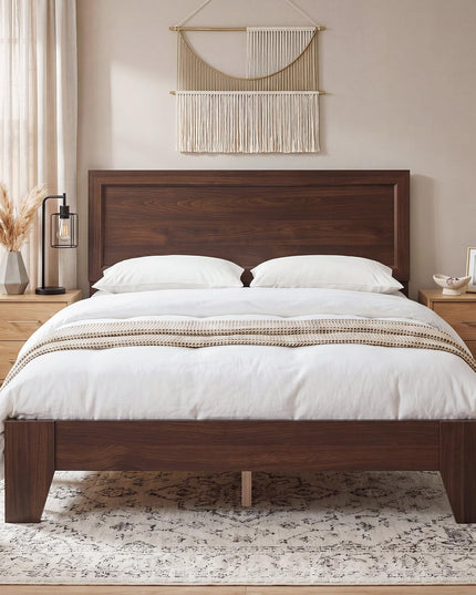 GIANTEX Twin/ Full/Queen Size Wooden Bed Frame with Heavy Duty Mattress Foundation