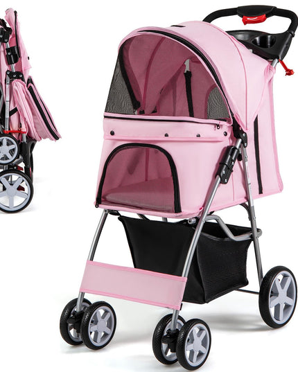 Folding Dog Stroller, Pet Stroller for Small Medium Dogs Cats Puppy