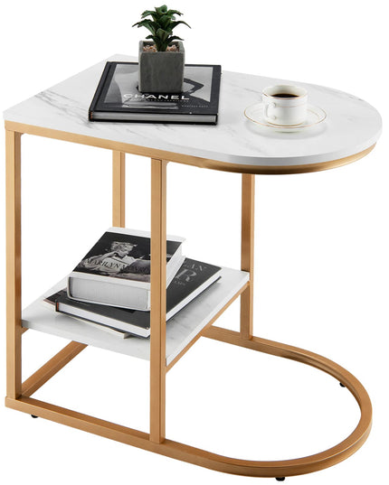 Giantex Side Table, 2-Tier C-Shaped End Table