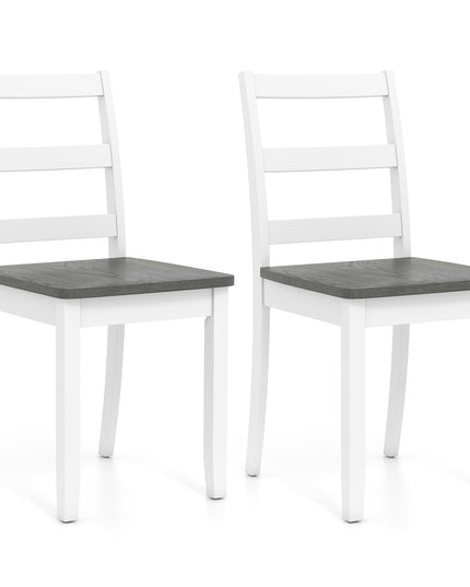 Giantex Wood Dining Chairs Set of 2/4 - Wooden Armless Kitchen Chairs with Solid Rubber Wood Legs