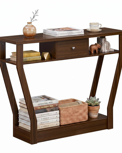 GIANTEX 43" Modern Console Table with Drawer & Storage Shelf