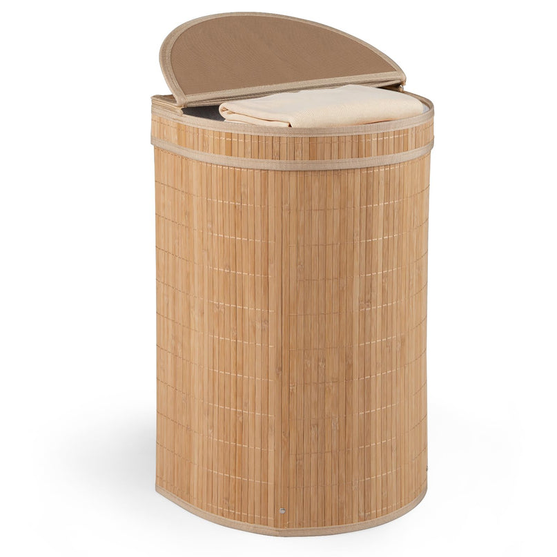 Giantex Bamboo Laundry Hamper with Zippered Lid