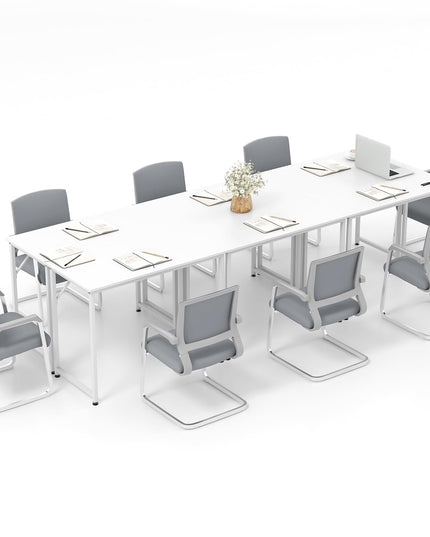 Giantex 6.5 FT Small Conference Table, 2 PCS 40" x 19.5" Rectangular Meeting Table with Heavy-Duty Metal Frame