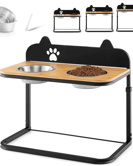 Giantex Elevated Dog Bowls Stand - Raised Pets Cats Feeding Station