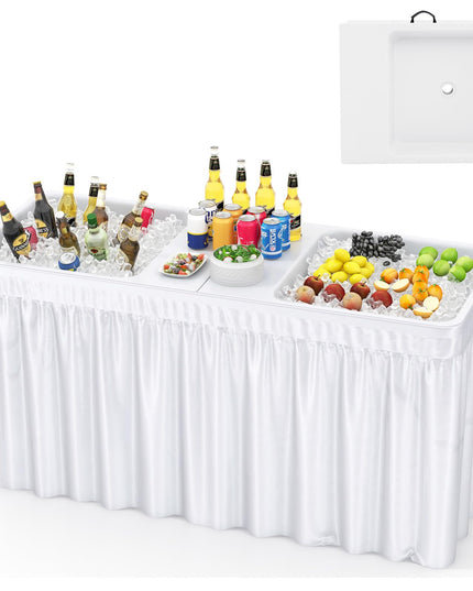 Giantex 5 FT Folding Ice Table with Double Sinks and Drains