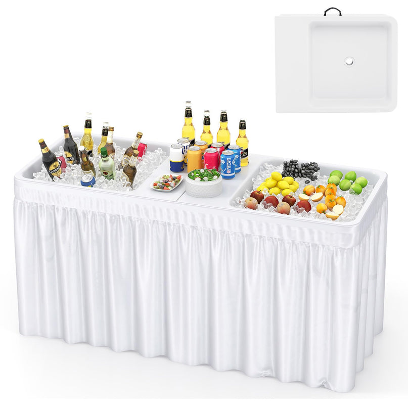 Giantex 5 FT Folding Ice Table with Double Sinks and Drains