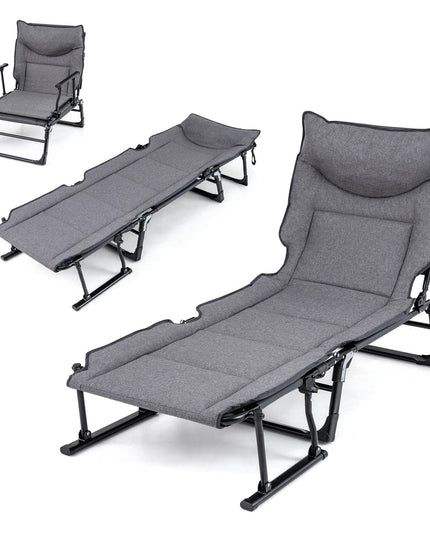 Chaise longue pliante Giantex pour patio avec coussin pour salon