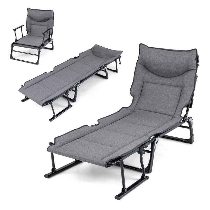 Chaise longue pliante Giantex pour patio avec coussin pour salon