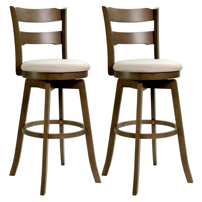 Giantex Tabourets de bar pivotants lot de 2 ou 4 | Tabourets hauteur bar de 77,5 cm avec assise en tissu rembourré