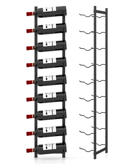 Giantex Wall Mounted Wine Rack for 9-Bottles, Metal Wall Wine Racks Organizer
