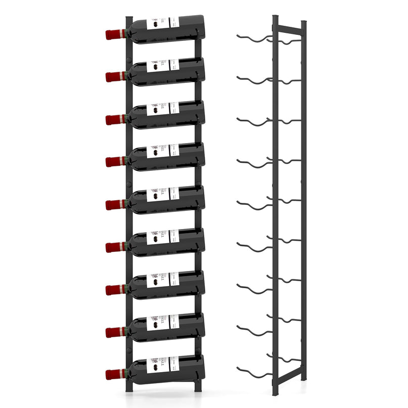 Giantex Wall Mounted Wine Rack for 9-Bottles, Metal Wall Wine Racks Organizer