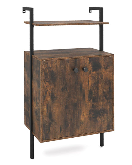 Giantex 38" Tall Industrial Wall Mount Bookshelf with Storage Cabinet (1/2)