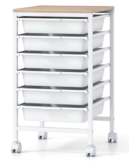 Giantex Rolling Storage Cart with 6 Drawers Utility Cart（22.5"H）