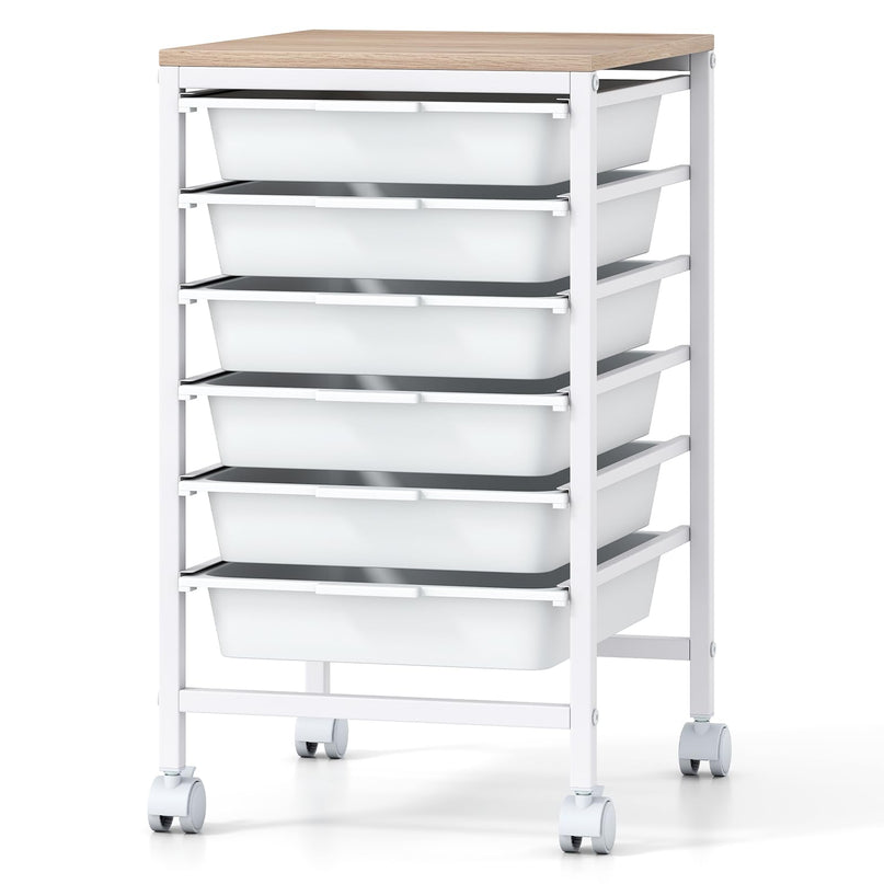 Giantex Rolling Storage Cart with 6 Drawers Utility Cart（22.5"H）