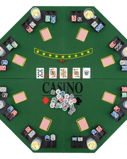 Giantex 48" Poker Table Top, 8 Player Foldable Texas Holdem Poker Mat Layout w/Carrying Bag