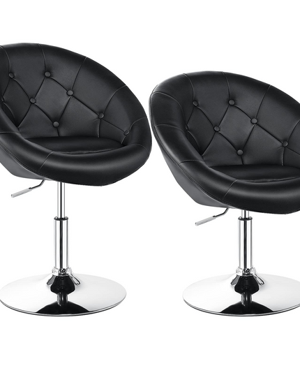 Giantex Swivel Round Tufted Vanity Chair, Set of 2 Height Adjustable