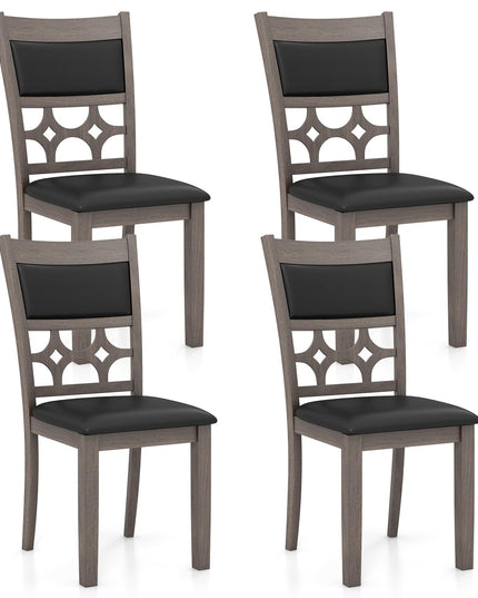 Giantex Wooden Dining Chairs, Farmhouse Armless Kitchen Chairs w/Padded Backrest & Seat