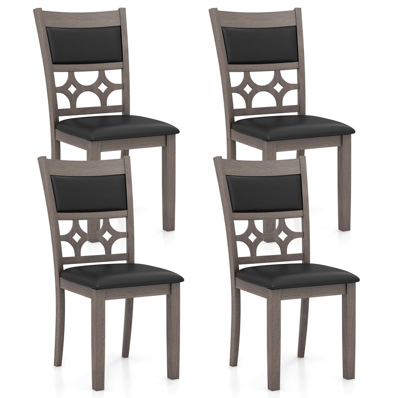 Giantex Wooden Dining Chairs, Farmhouse Armless Kitchen Chairs w/Padded Backrest & Seat