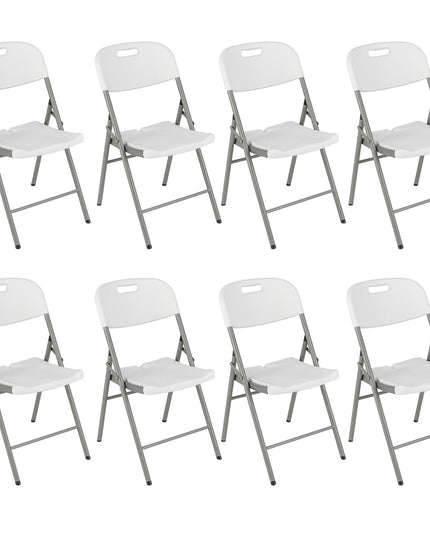 Giantex 4/8/12-Pack Plastic Folding Chairs, HDPE Waiting Room Chairs w/Metal Frame
