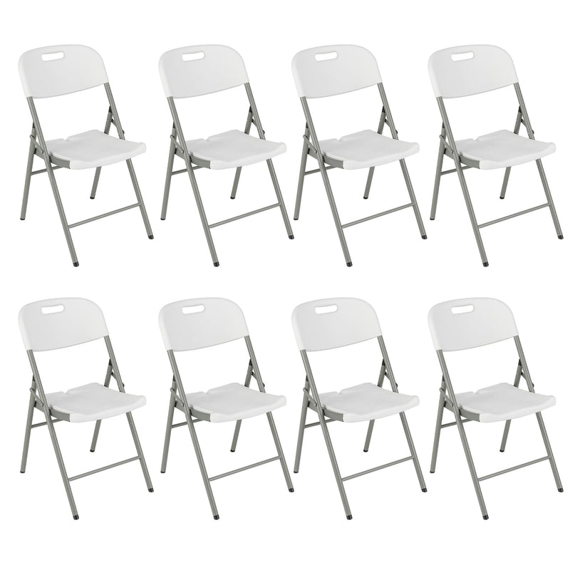 Giantex 4/8/12-Pack Plastic Folding Chairs, HDPE Waiting Room Chairs w/Metal Frame