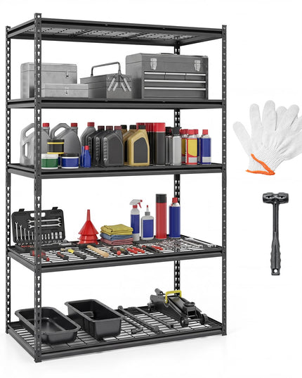 Giantex 5-Tier Metal Storage Shelves Heavy Duty Garage Shelving Units(48" L x 24" W x 72" H)