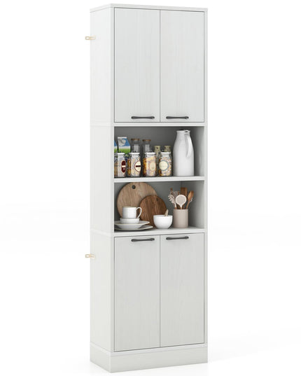 Giantex Kitchen Pantry Cabinet, 75” Tall Freestanding Cupboard with Doors & Shelves